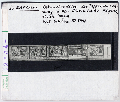 Vorschaubild Raffael:  Teppiche, Anordnung in der Sixtinischen Kapelle, Rekonstruktion nach Wolfgang Schöne 1957 